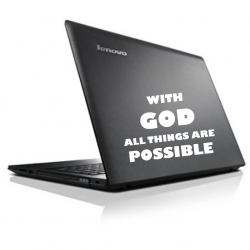 Sticker laptop, With God...
